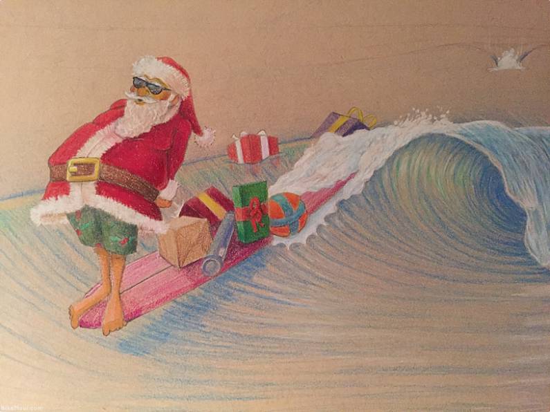 Maui Christmas Gifts Santa Surf